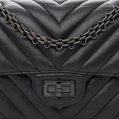 Chanel Aged Calfskin Chevron Quilted 2.55 Reissue Mini Flap So Black 8 of 12