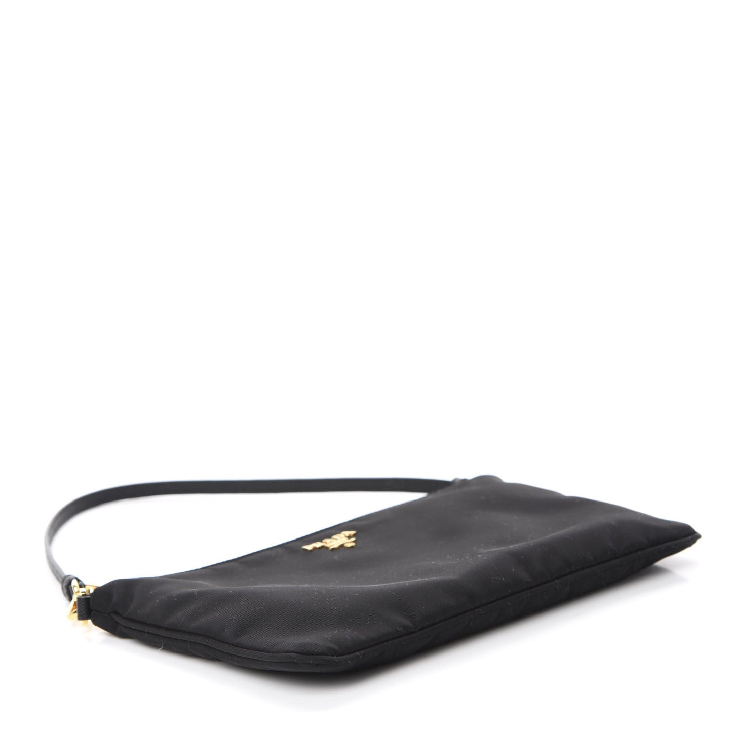 Tessuto Nylon Soft Calfskin Shoulder Bag Black