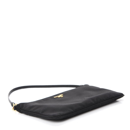 Prada Tessuto Nylon Soft Calfskin Shoulder Bag Black 4 of 10
