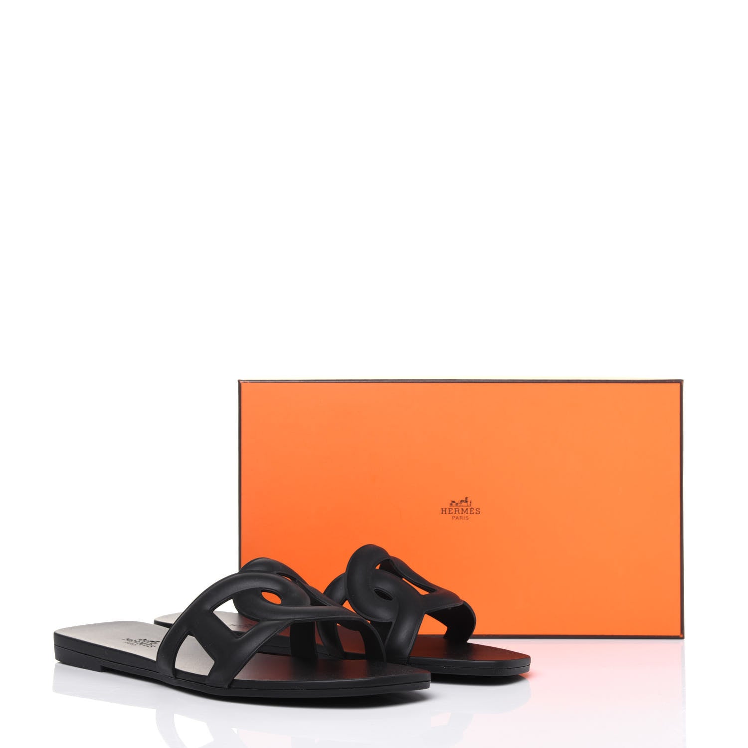 Hermes Rubber Aloha Sandals 39 Black 8 of 8