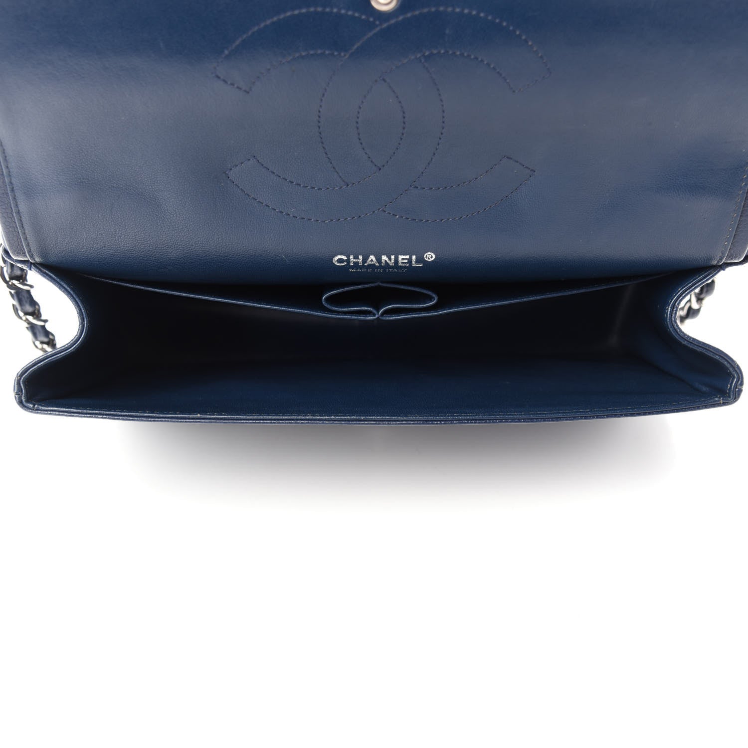 Chanel Caviar Quilted Jumbo Double Flap Dark Blue 5 of 13