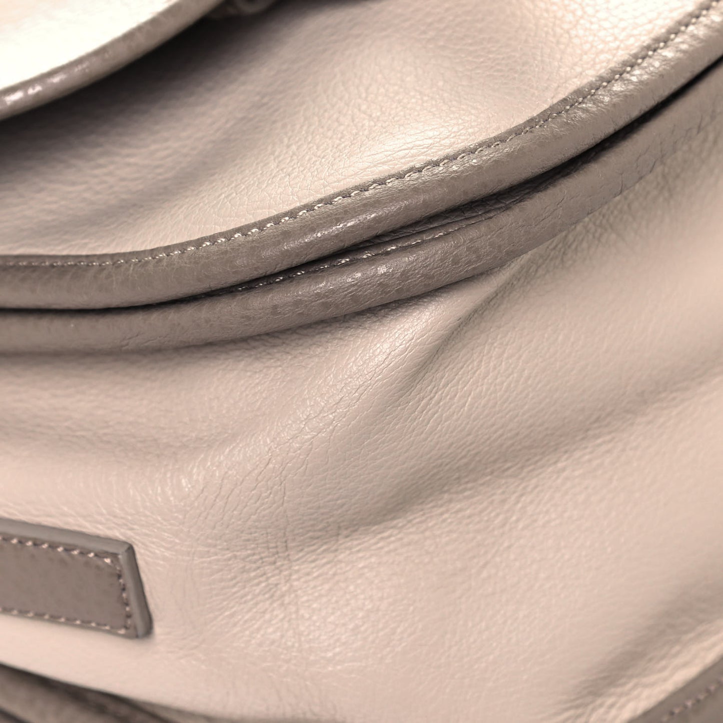 Calfskin Top Handle Messenger Beige Taupe