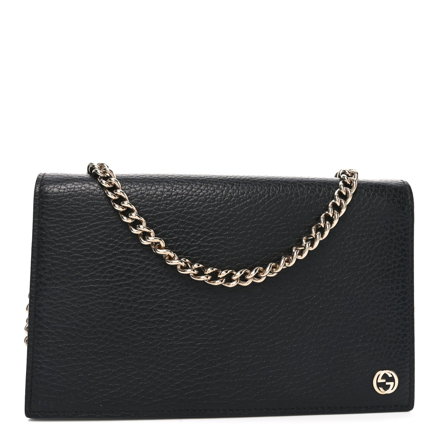 Gucci Dollar Calfskin Medium Betty Chain Wallet Black 1 of 7