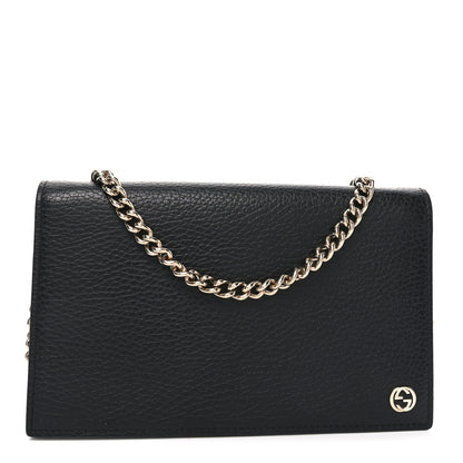 Gucci Dollar Calfskin Medium Betty Chain Wallet Black 1 of 7