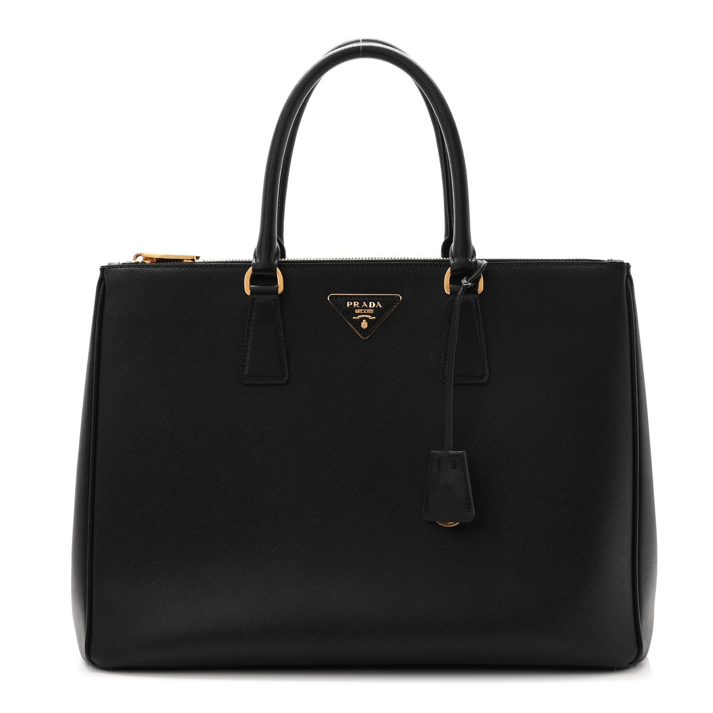 Saffiano Large Galleria Double Zip Tote Black