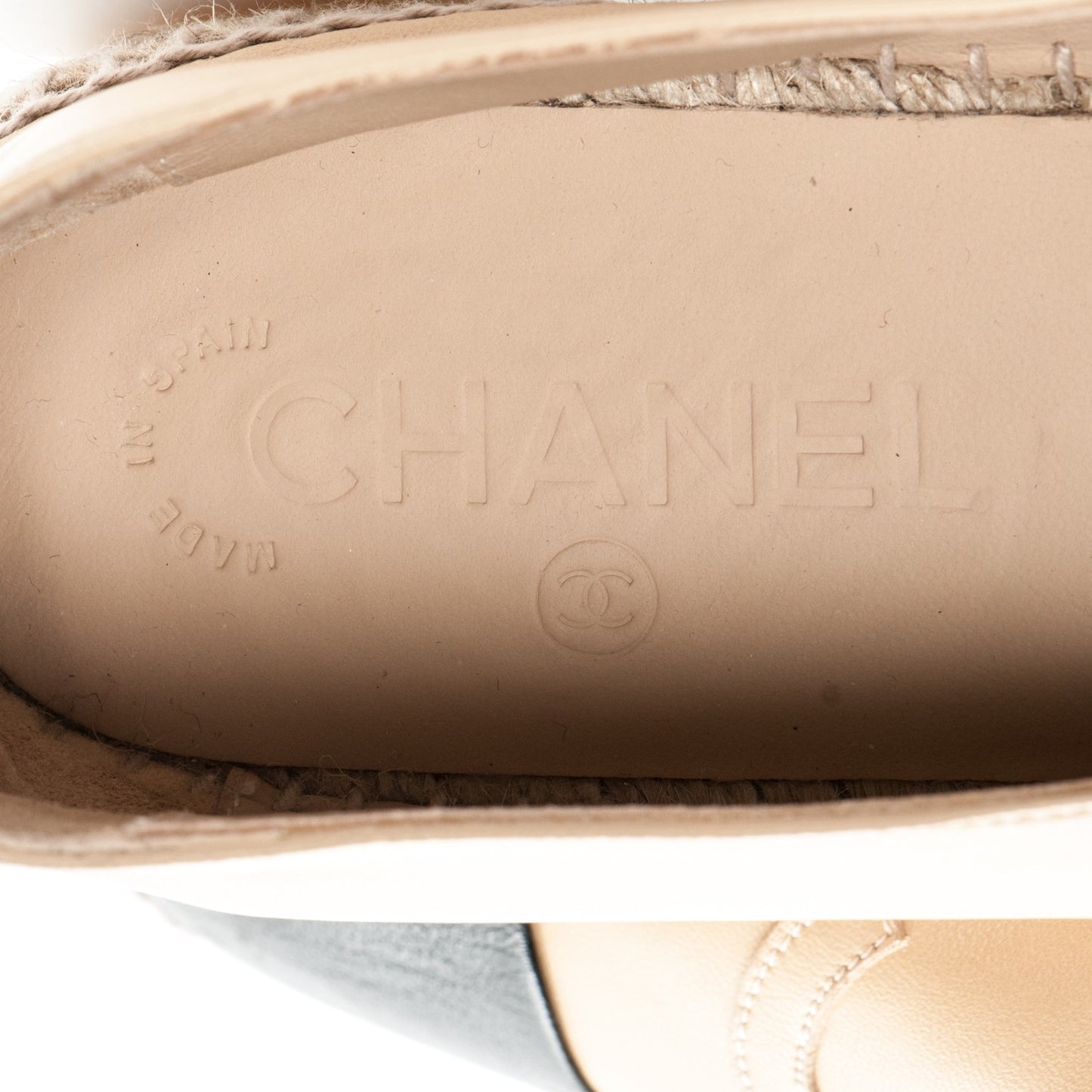 Lambskin CC Espadrilles 39 Beige Black