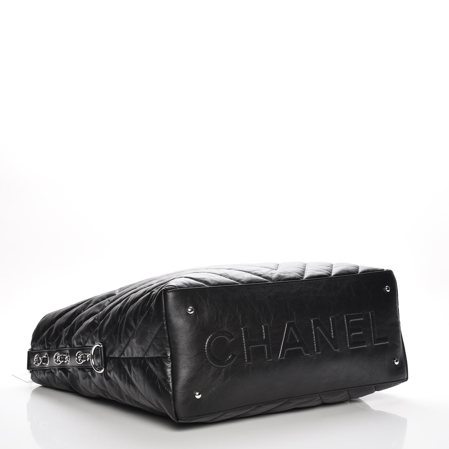 Chanel Aged Calfskin Chevron Large Big Bang Hobo Black 2 of 6