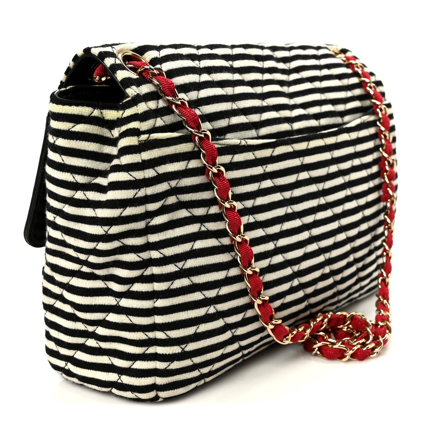 Jersey Quilted Jumbo Coco Sailor Flap Navy White Red