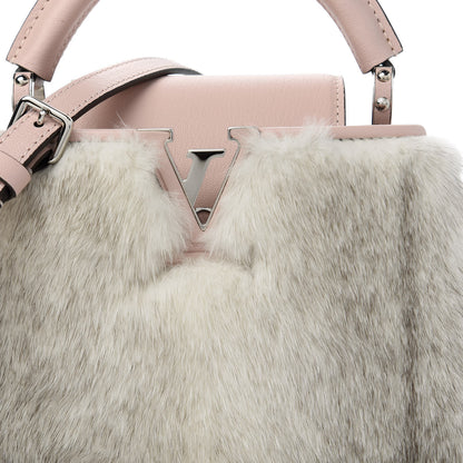 Louis Vuitton Mink Calfskin Goatskin Capucines Mini Silver Snow Grey Rosewater Pink 10 of 10