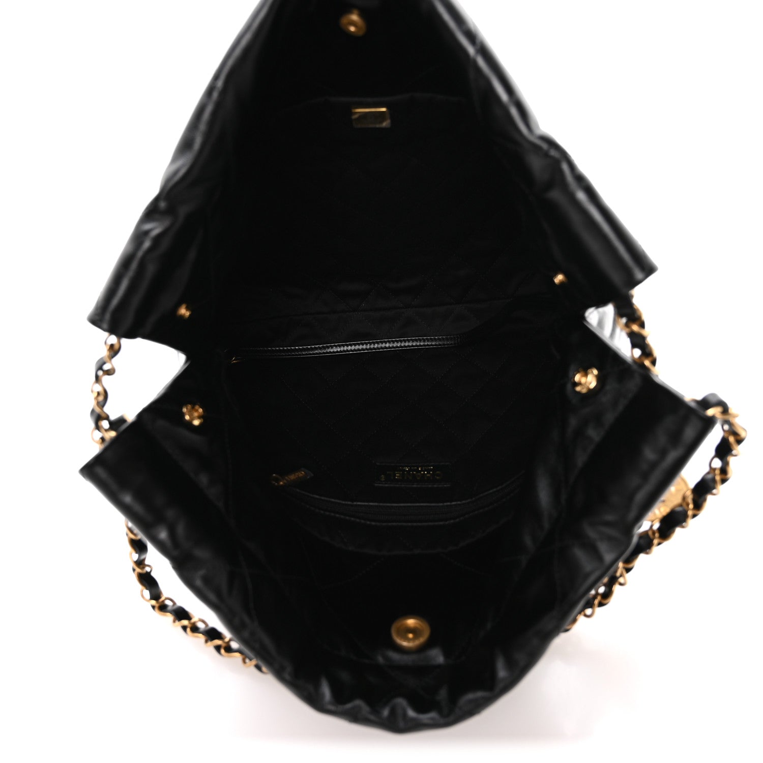 Chanel Calfskin Quilted Small Chanel 22 Black 6 of 12