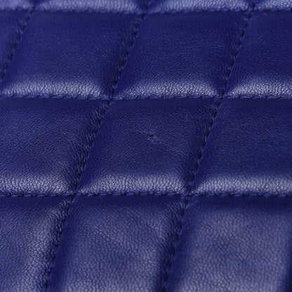 Chanel Lambskin Quilted Medium Cosmetic Case Blue 11 of 12