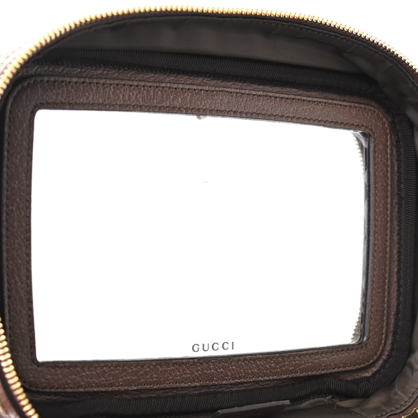 GG Supreme Monogram Textured Calfskin Web Small Ophidia Vanity Cosmetic Case Beige Ebony New Acero