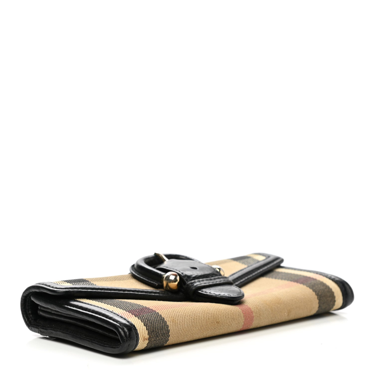 Burberry Calfskin Mega Check Continental Wallet Black 4 of 11