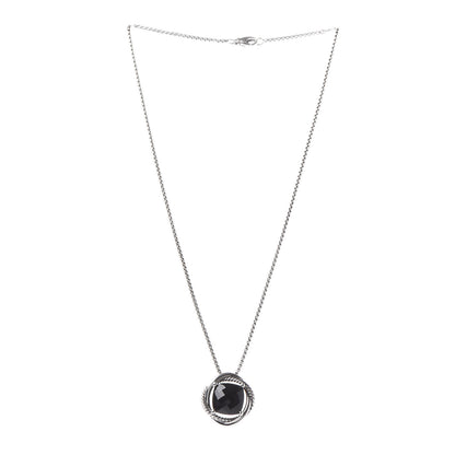 David Yurman Sterling Silver Black Onyx 14mm Infinity Pendant Necklace 3 of 6