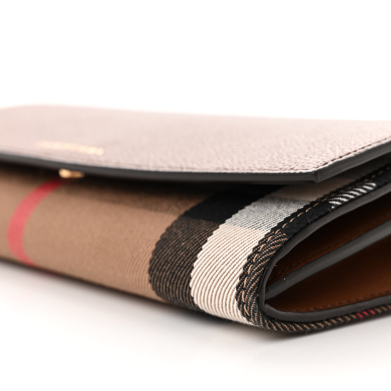 Burberry Derby Calfskin House Check Henley Wallet On Chain Tan 9 of 10