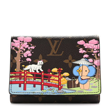 Louis Vuitton Monogram 2021 Christmas Animation Japanese Garden Victorine Wallet Wisteria Pink 1 of 7