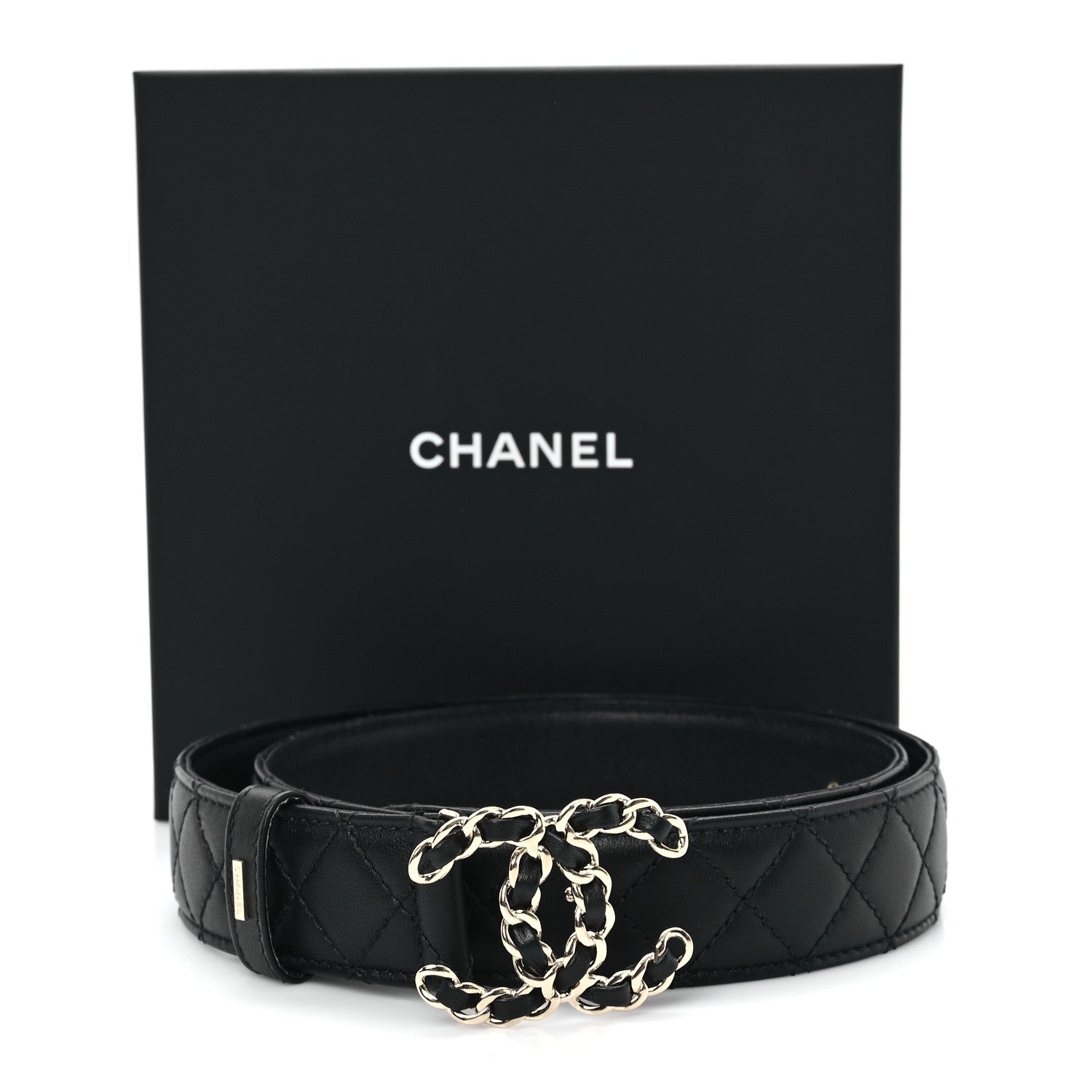 Chanel Calfskin Quilted CC Chain Belt 85 34 Black 6 of 6
