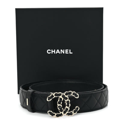 Chanel Calfskin Quilted CC Chain Belt 85 34 Black 6 of 6