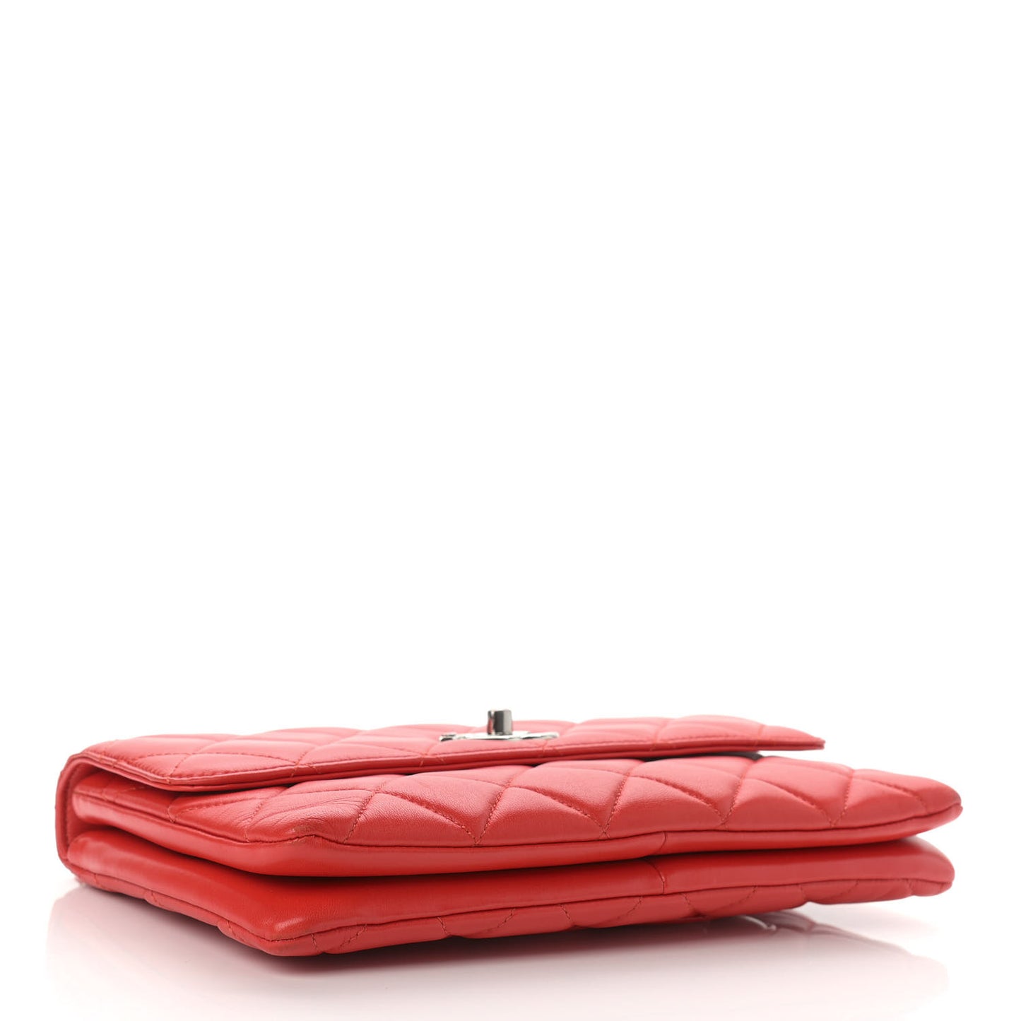 Lambskin Quilted Medium Trendy CC Flap Red