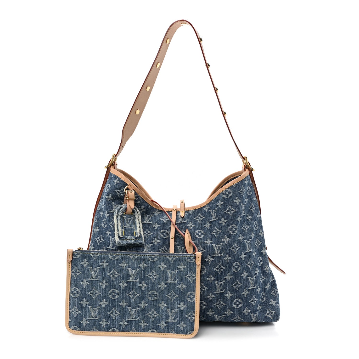 Louis Vuitton Monogram Denim CarryAll MM Blue 1 of 12
