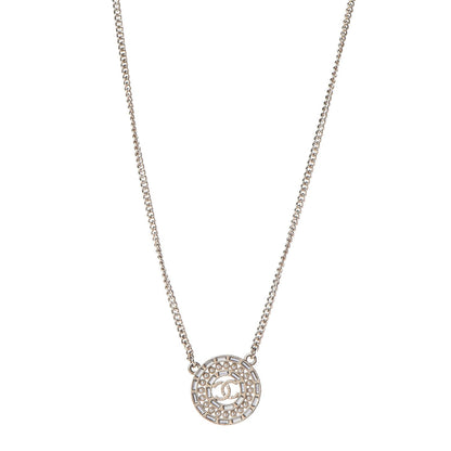 Chanel Pearl Baguette Crystal CC Medallion Necklace Gold 1 of 6