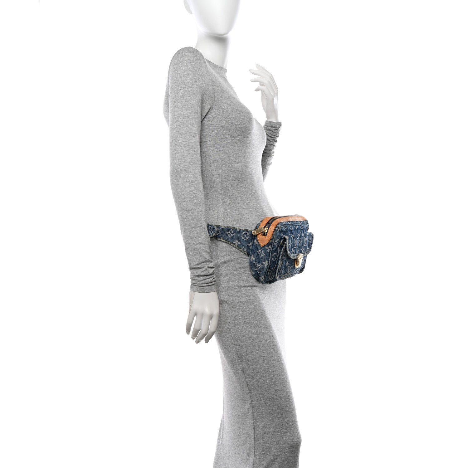 Louis Vuitton Monogram Denim Bum Bag Blue 2 of 11
