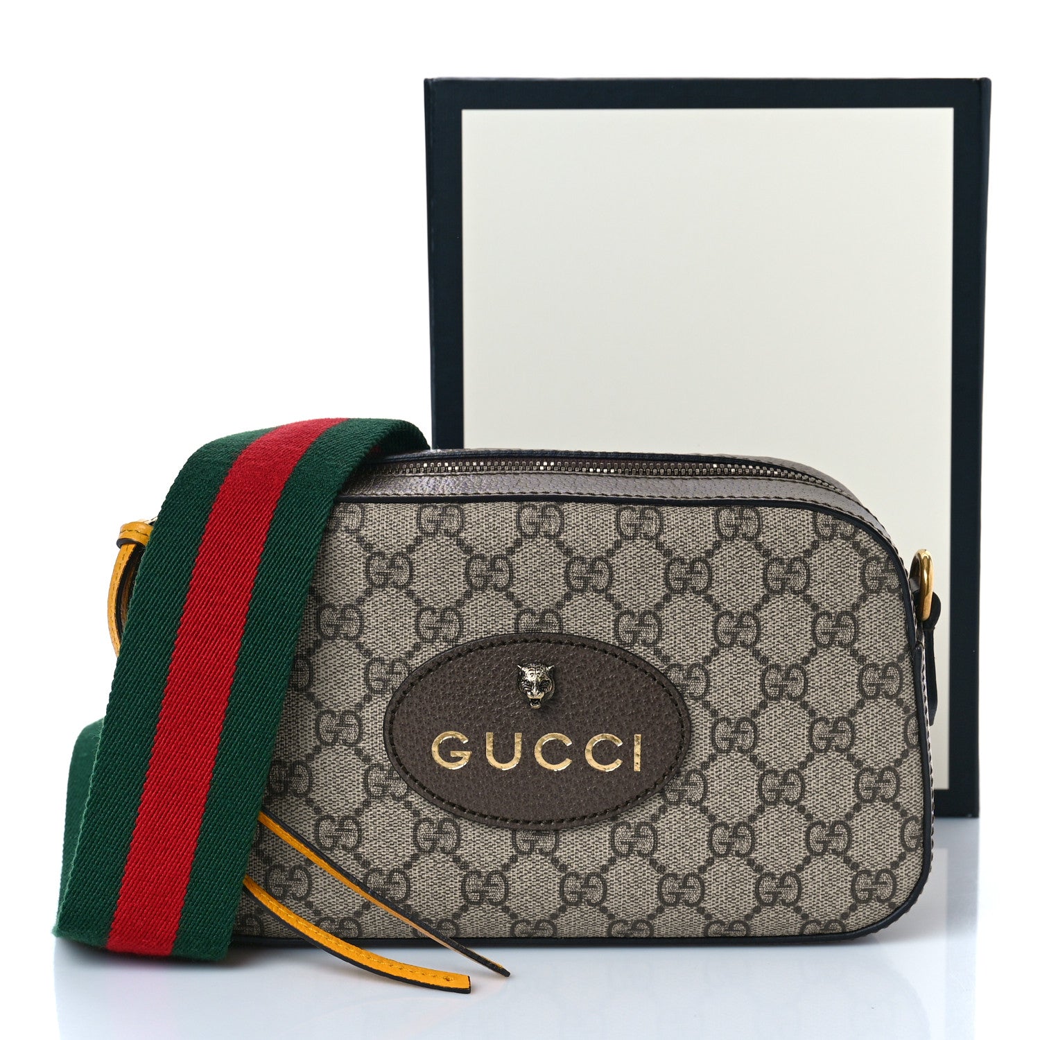 Gucci GG Supreme Monogram Web Neo Vintage Shoulder Bag Beige New Acero Crop 10 of 10