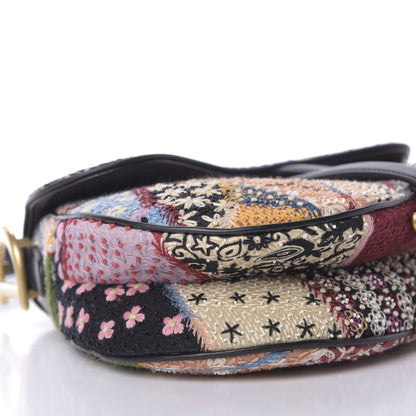 Christian Dior Canvas Embroidered Peace and Love Medium Saddle Bag Multicolor 6 of 9