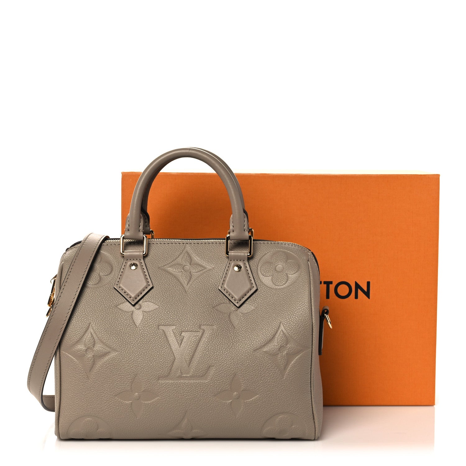 Louis Vuitton Empreinte Monogram Giant Speedy Bandouliere 25 Tourterelle 10 of 10