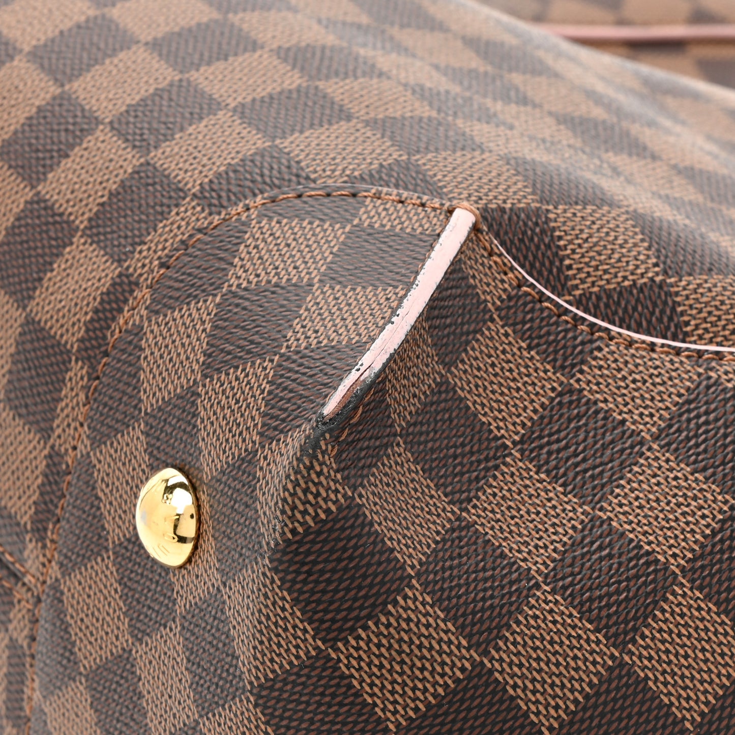 LOUIS VUITTON Damier Ebene Caissa Hobo Rose Ballerine