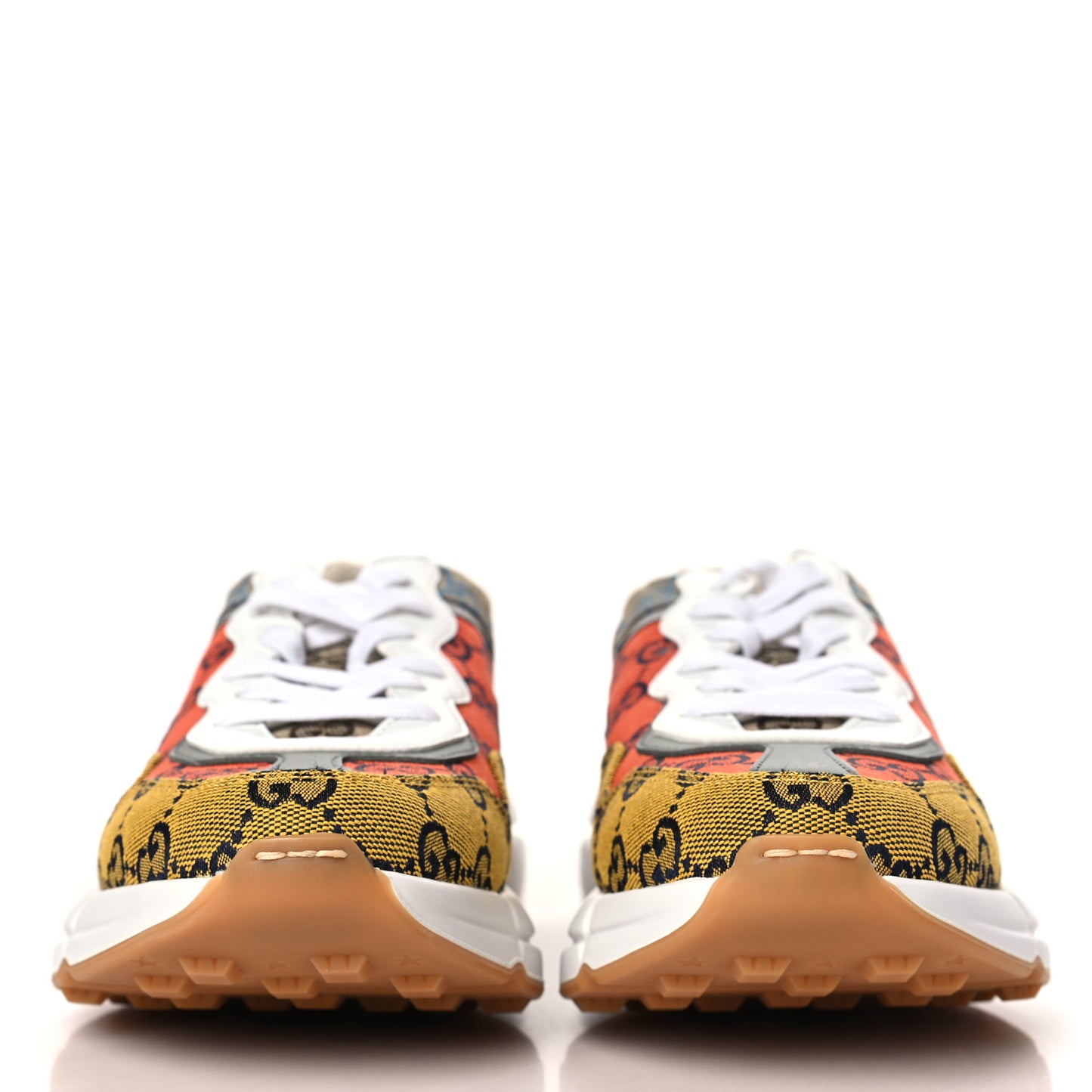 Monogram Multicolor Demetra Womens Rhyton Sneakers 38 Yellow Blue Great White Tabasco