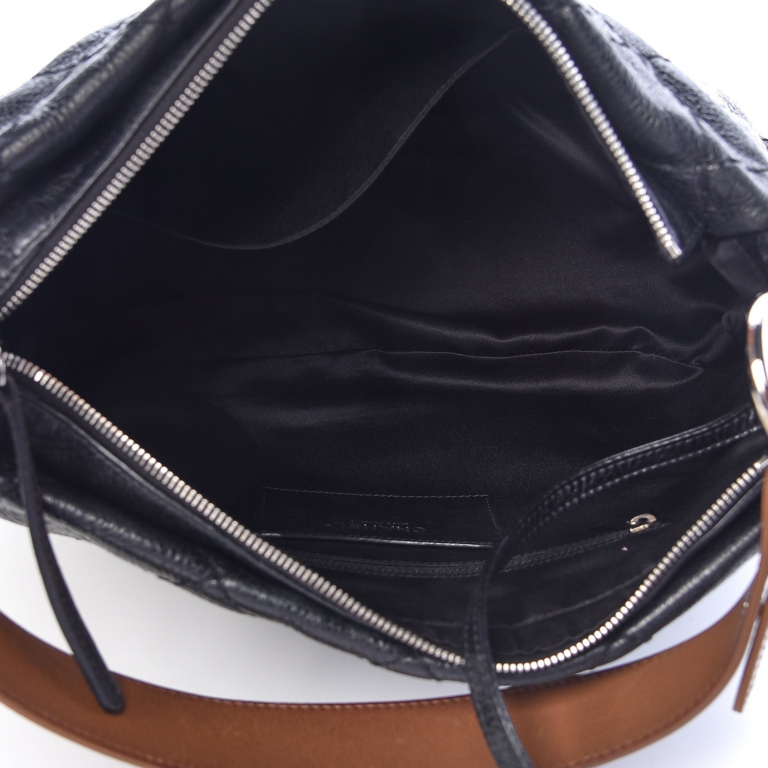 Chanel Glazed Calfskin On The Road Hobo Black 5 of 10
