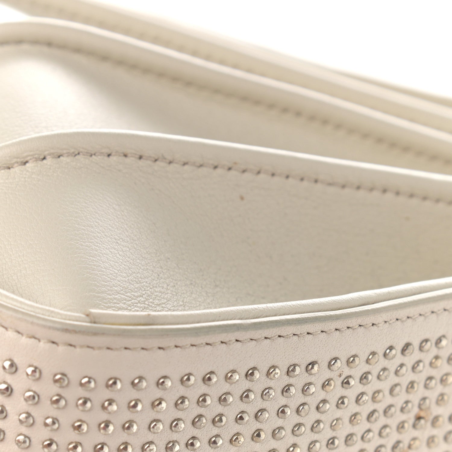 Saint Laurent Calfskin Studded Small Sac De Jour White 13 of 20