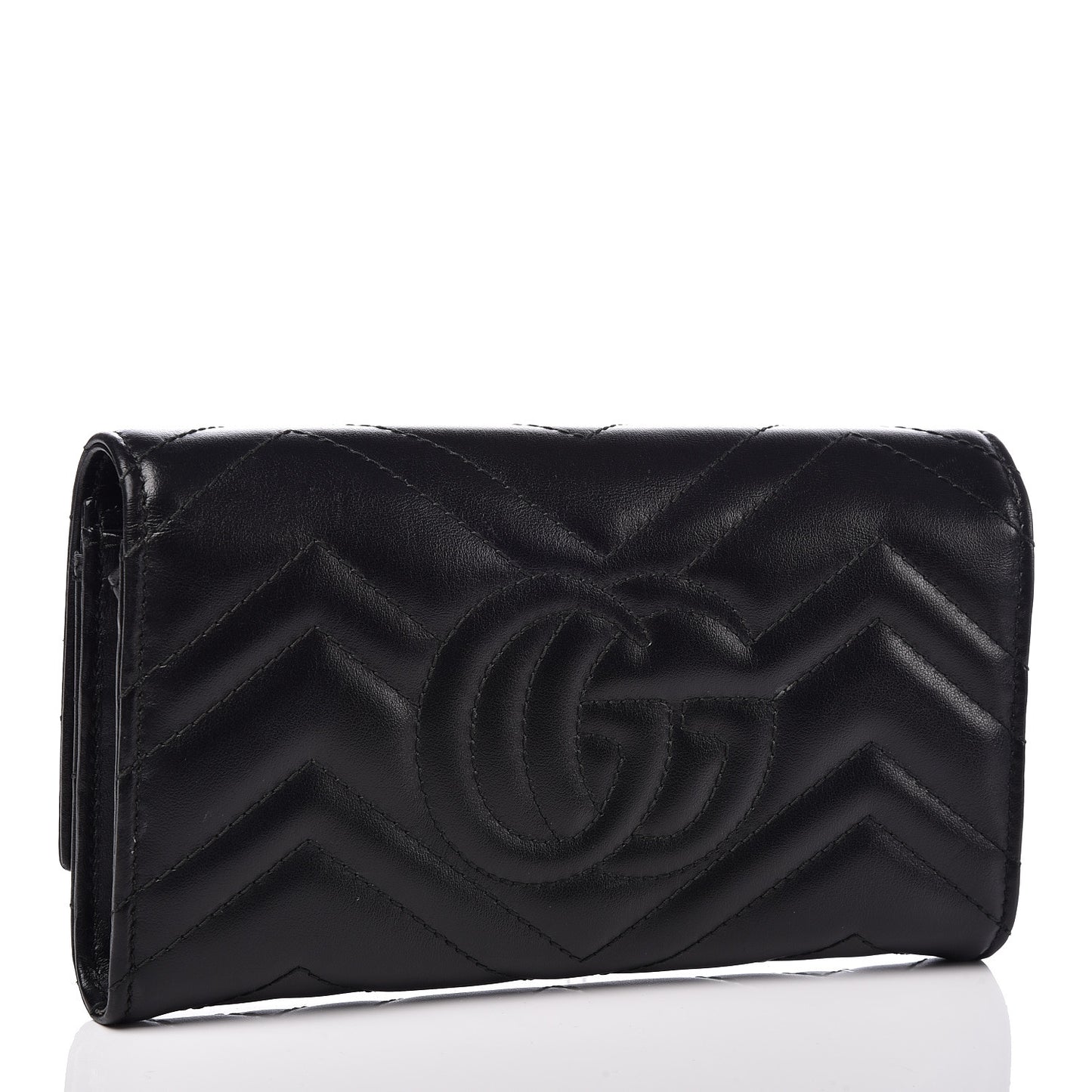 Calfskin Matelasse GG Marmont Continental Wallet Black