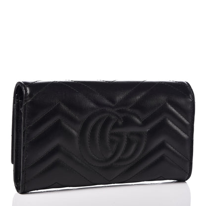 Gucci Calfskin Matelasse GG Marmont Continental Wallet Black 3 of 12