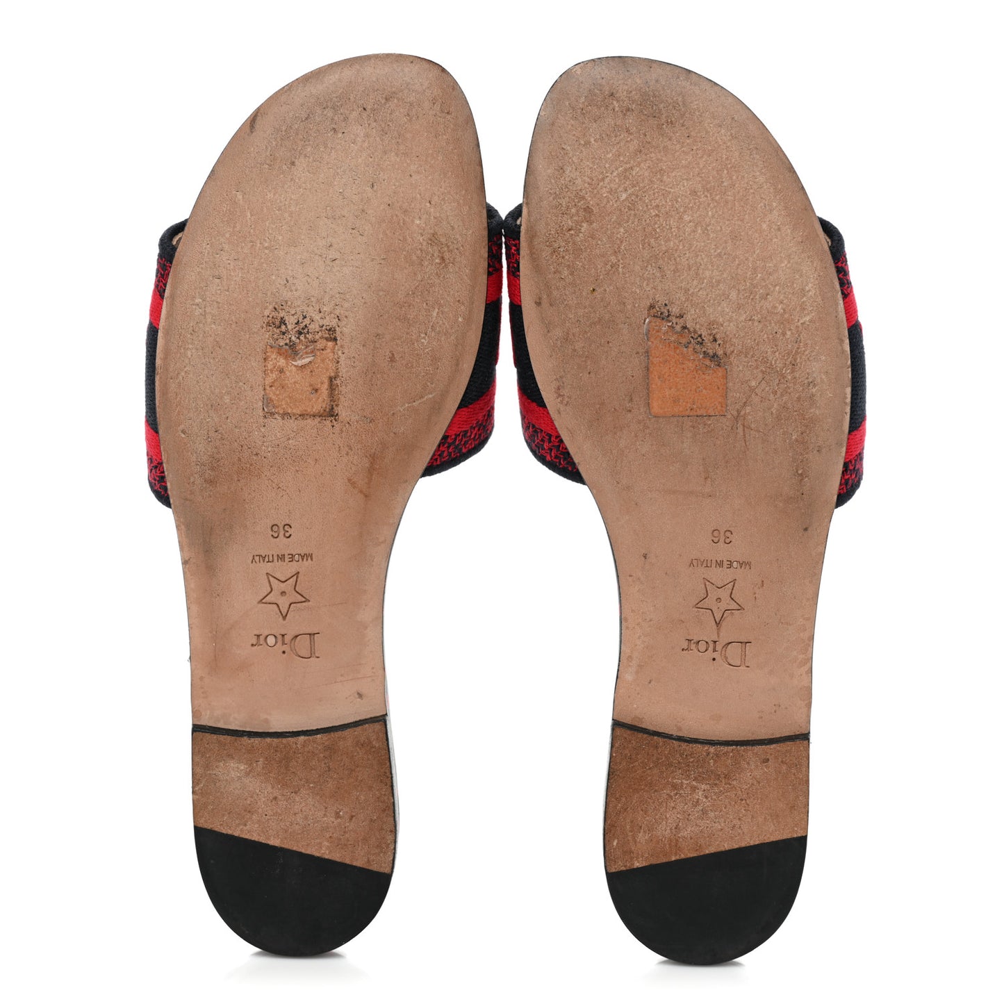 Canvas Pop Heart I Love Paris Embroidered Dway Flat Slide Sandals 36 Deep Blue Red