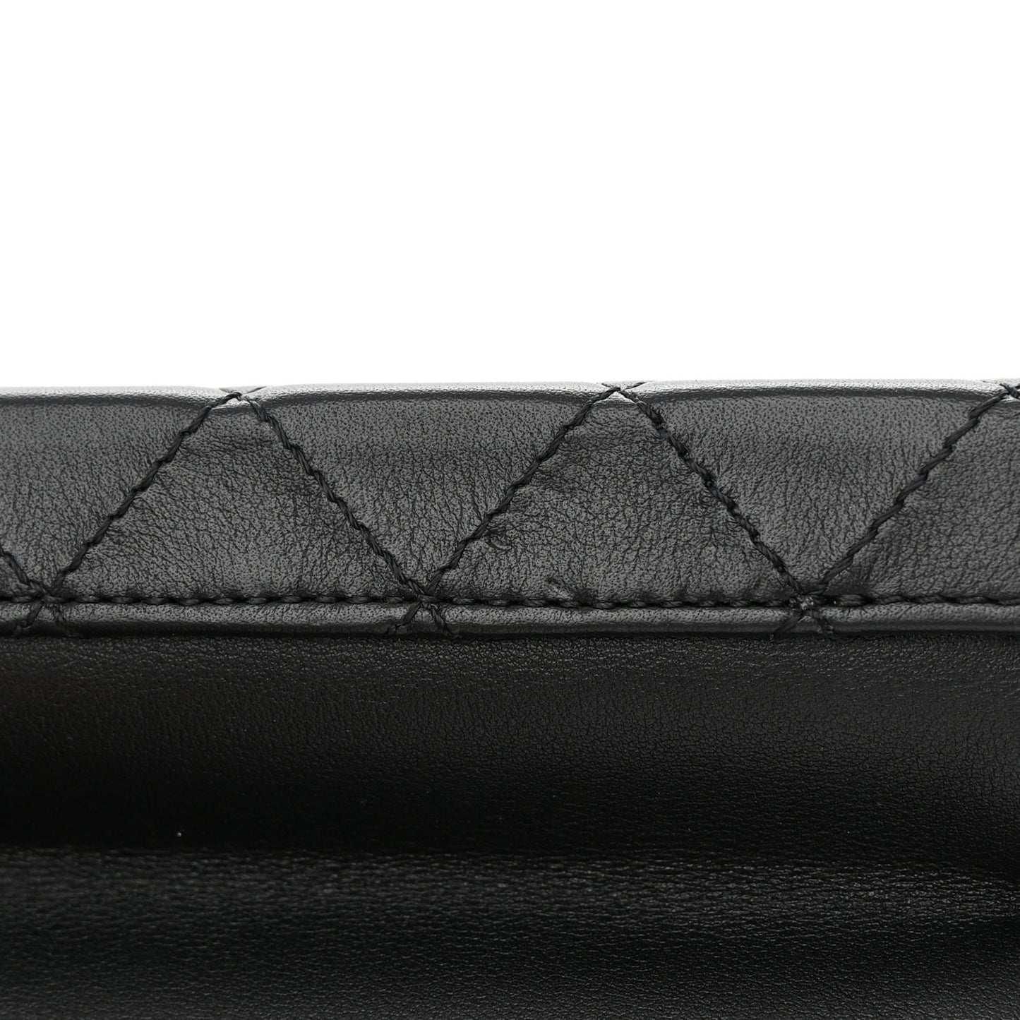 Calfskin Quilted Small Studded Square Vanity Case Black