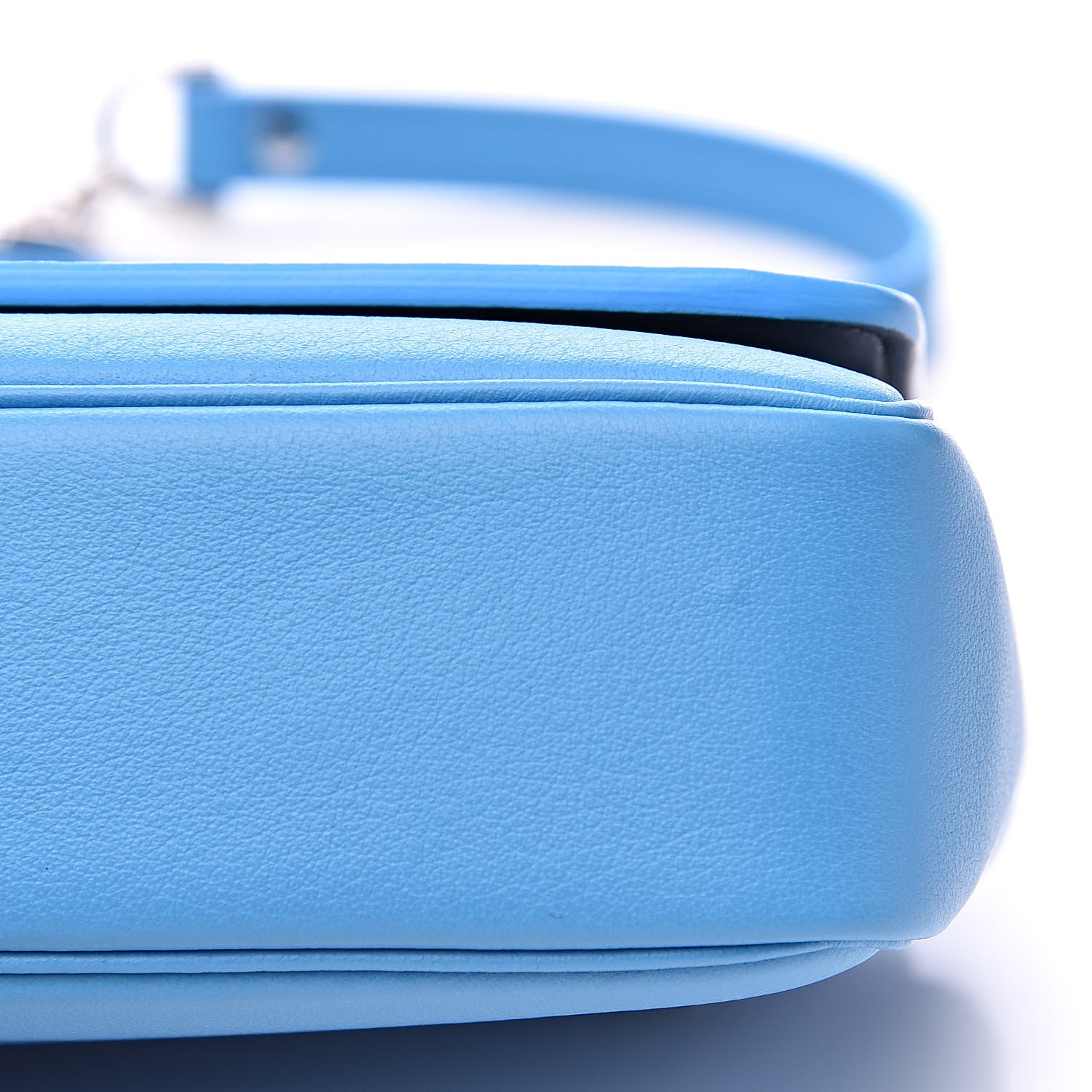 Balenciaga Pebbled Calfskin Logo Everyday Flap Chain Wallet Bright Bleu 9 of 12