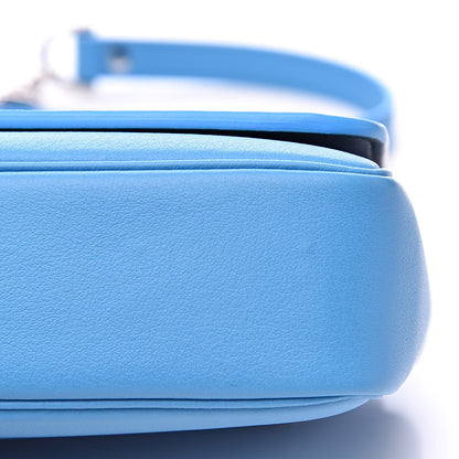 Balenciaga Pebbled Calfskin Logo Everyday Flap Chain Wallet Bright Bleu 9 of 12