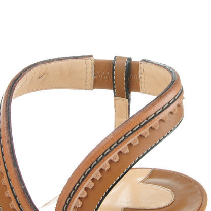 Christian Louboutin Calfskin Trepi 120 Espadrille Wedges 36 Hazelnut 7 of 9