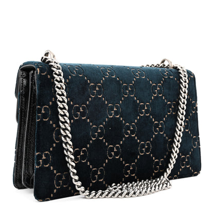 Gucci Velvet Skipper GG Monogram Small Dionysus Shoulder Bag Blue Beige Black 3 of 13