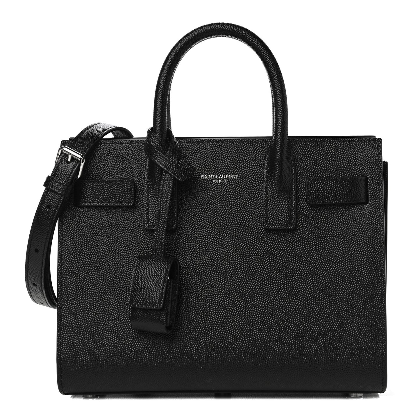 Grained Calfskin Nano Sac De Jour Black