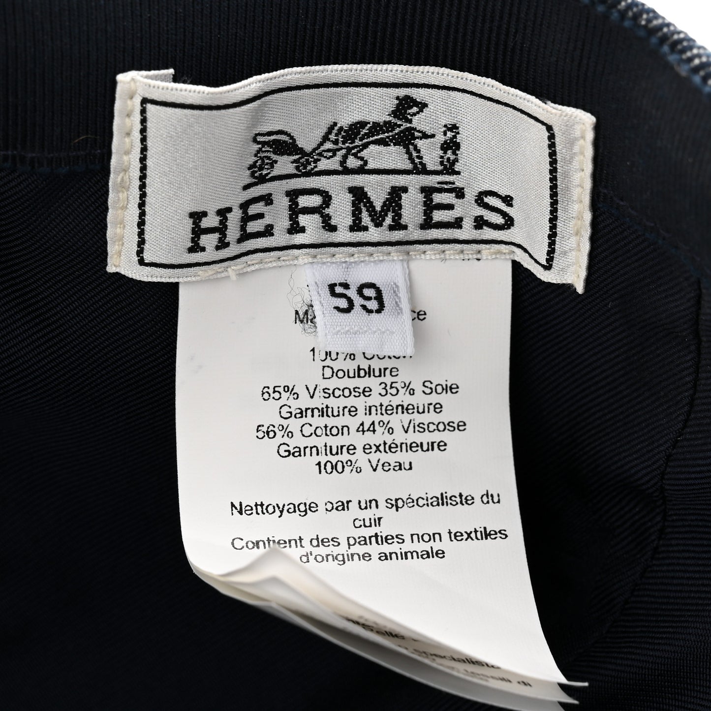 Cotton Denim Swift Sevres Evelyne Cap 59 Indigo Black