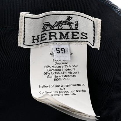 Hermes Cotton Denim Swift Sevres Evelyne Cap 59 Indigo Black 8 of 8