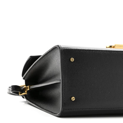 Saint Laurent Grain de Poudre Medium Classic Monogram Cassandra Top Handle Black 8 of 9