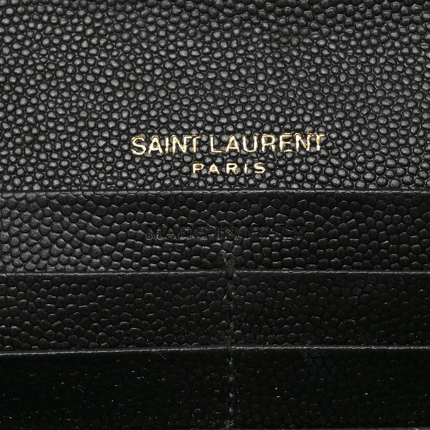 Saint Laurent Grain De Poudre Matelasse Chevron Monogram Flap Wallet Black 6 of 9