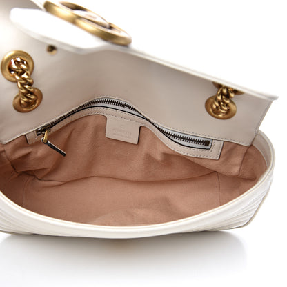 Gucci Calfskin Matelasse Small GG Marmont Shoulder Bag White 4 of 10