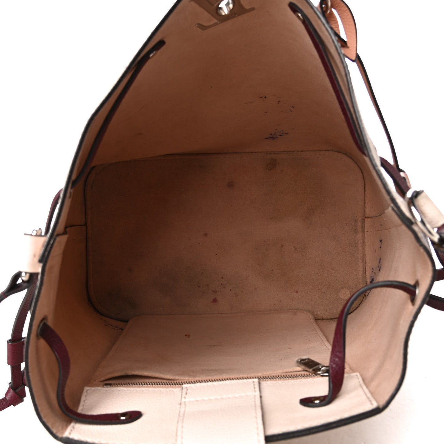 Calfskin Lockme Bucket Soie Quartz Calla