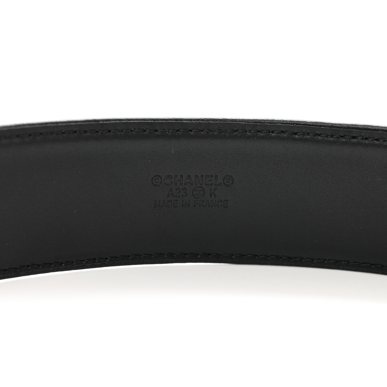 Chanel Calfskin CC Belt 70 28 Black Gold 3 of 6