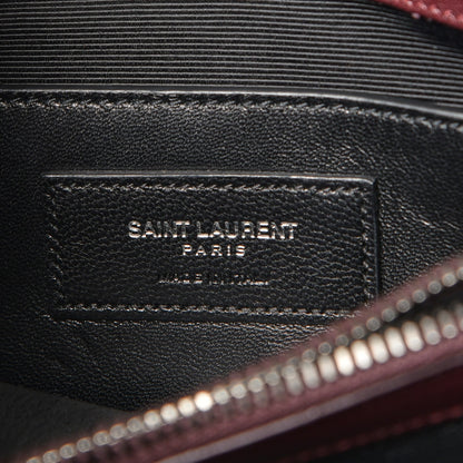 Saint Laurent Sheepskin Matelasse Chevron Monogram Medium College Bag Amaranto 7 of 8